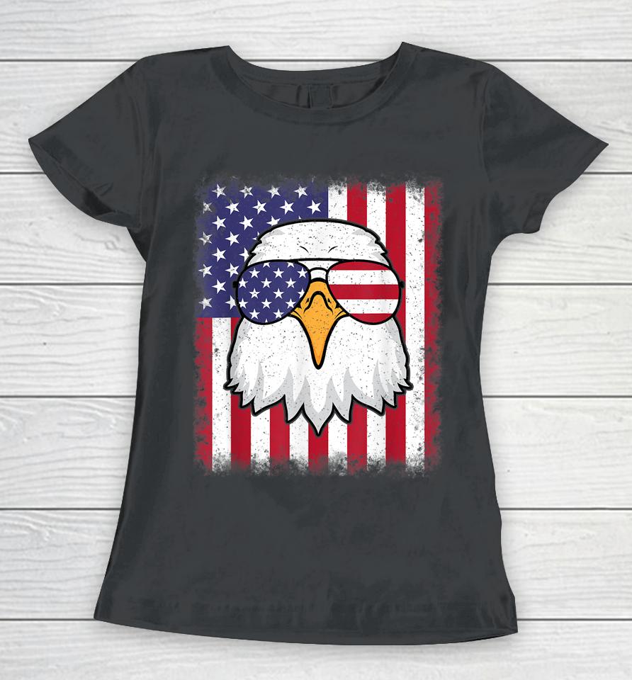 4Th Of July American Flag Patriotic Eagle Usa Women T-Shirt