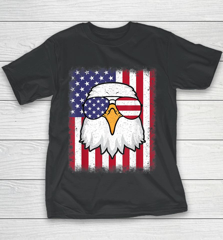 4Th Of July American Flag Patriotic Eagle Usa Youth T-Shirt