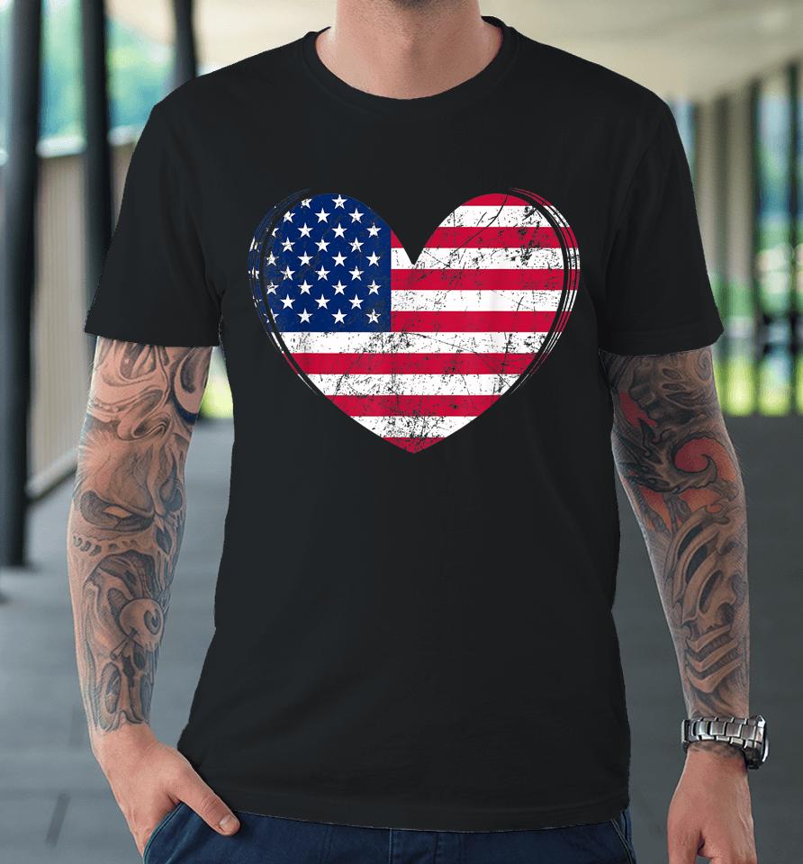 4Th Of July American Flag Patriotic Premium T-Shirt
