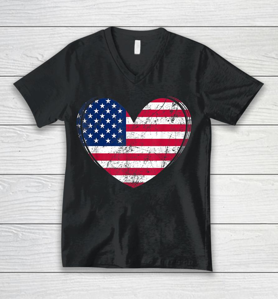 4Th Of July American Flag Patriotic Unisex V-Neck T-Shirt