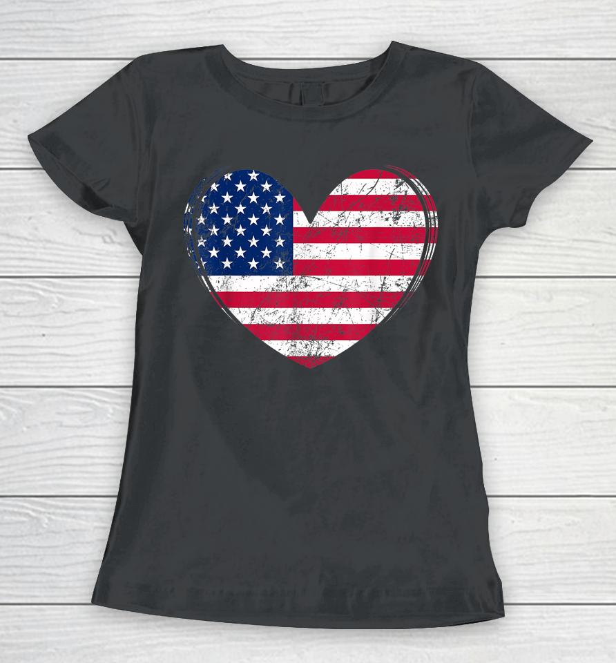 4Th Of July American Flag Patriotic Women T-Shirt