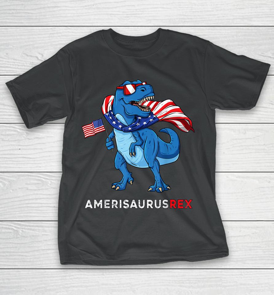 4Th Of July Amerisaurus T Rex Dinosaur T-Shirt