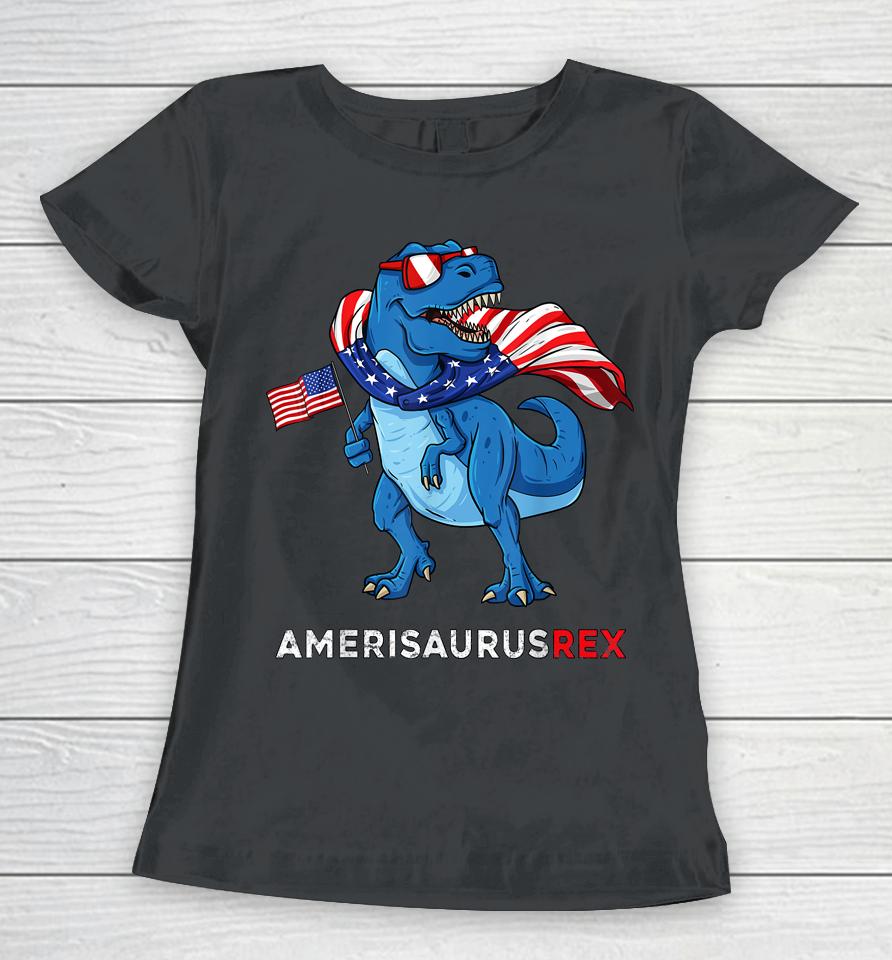 4Th Of July Amerisaurus T Rex Dinosaur Women T-Shirt