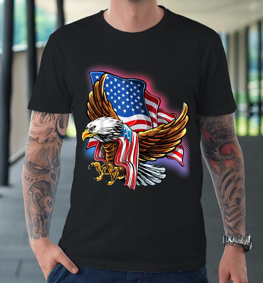 4Th Of July Bald Eagle Patriotic Stars Stripes American Flag Premium T-Shirt