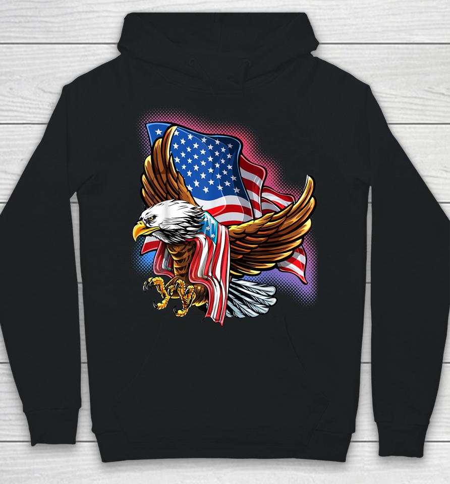 4Th Of July Bald Eagle Patriotic Stars Stripes American Flag Hoodie