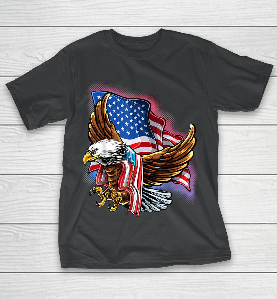 4Th Of July Bald Eagle Patriotic Stars Stripes American Flag T-Shirt