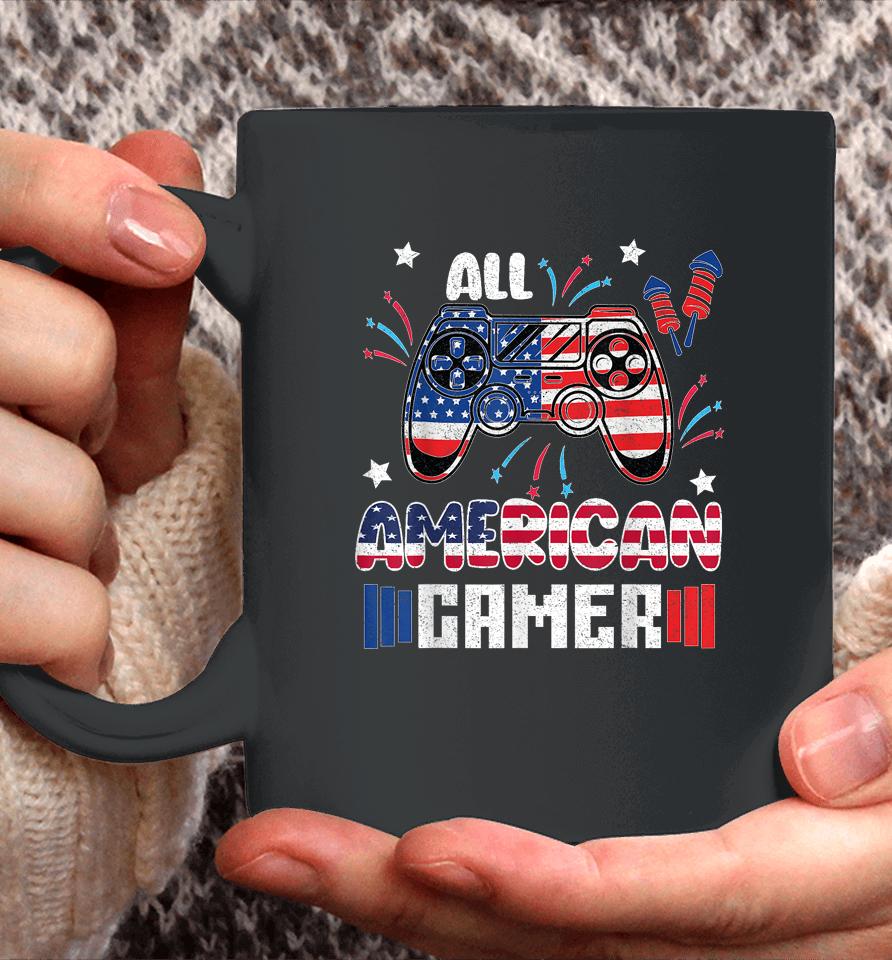 4Th Of July Boys Kids Men All American Gamer Flag Coffee Mug