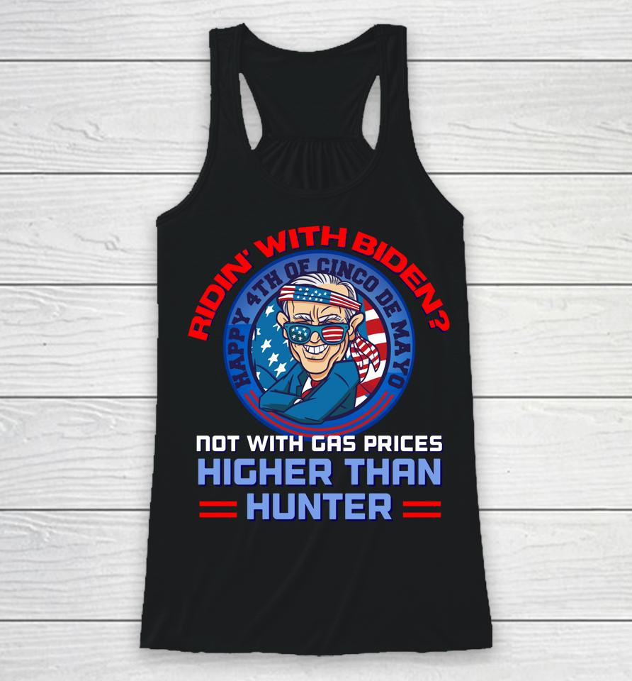 4Th Of July Build Back Better Biden Gas Prices Maga Trump Racerback Tank