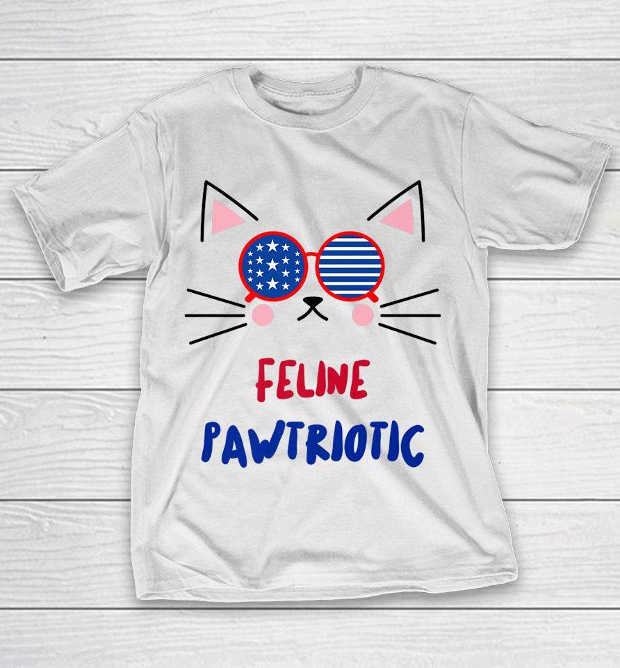 4Th Of July Cat Independence Day Patriot Usa For Cat Lover T-Shirt