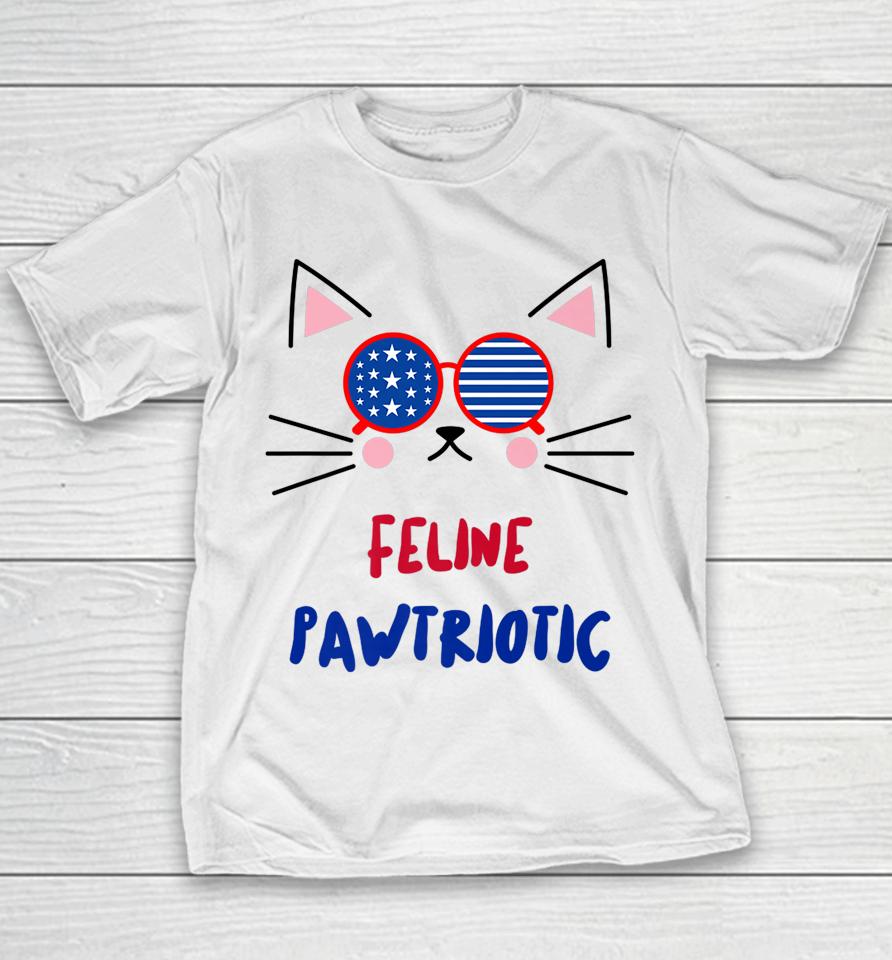 4Th Of July Cat Independence Day Patriot Usa For Cat Lover Youth T-Shirt