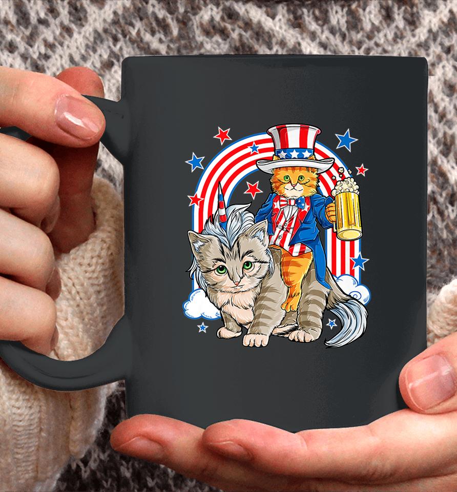 4Th Of July Cat Independence Day Patriot Usa Coffee Mug