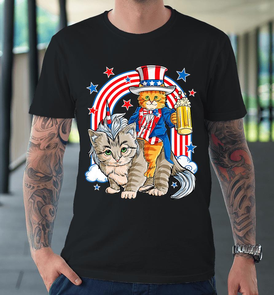 4Th Of July Cat Independence Day Patriot Usa Premium T-Shirt