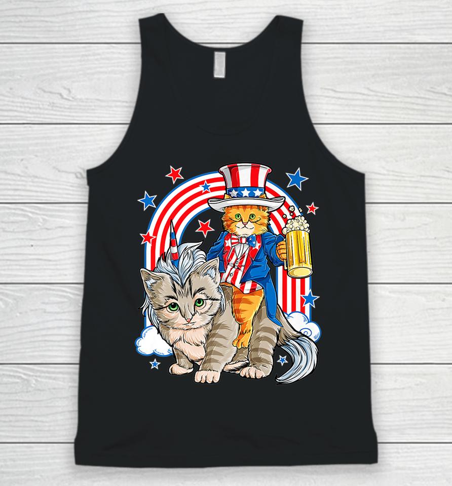 4Th Of July Cat Independence Day Patriot Usa Unisex Tank Top