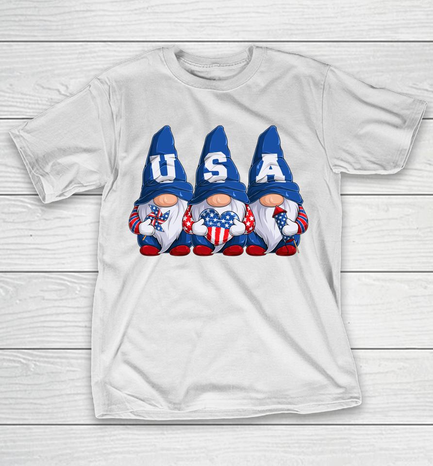 4Th Of July Gnomes America Independence Day Patriot Usa T-Shirt