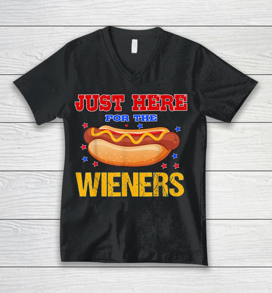 4Th Of July I'm Just Here For The Wieners Unisex V-Neck T-Shirt