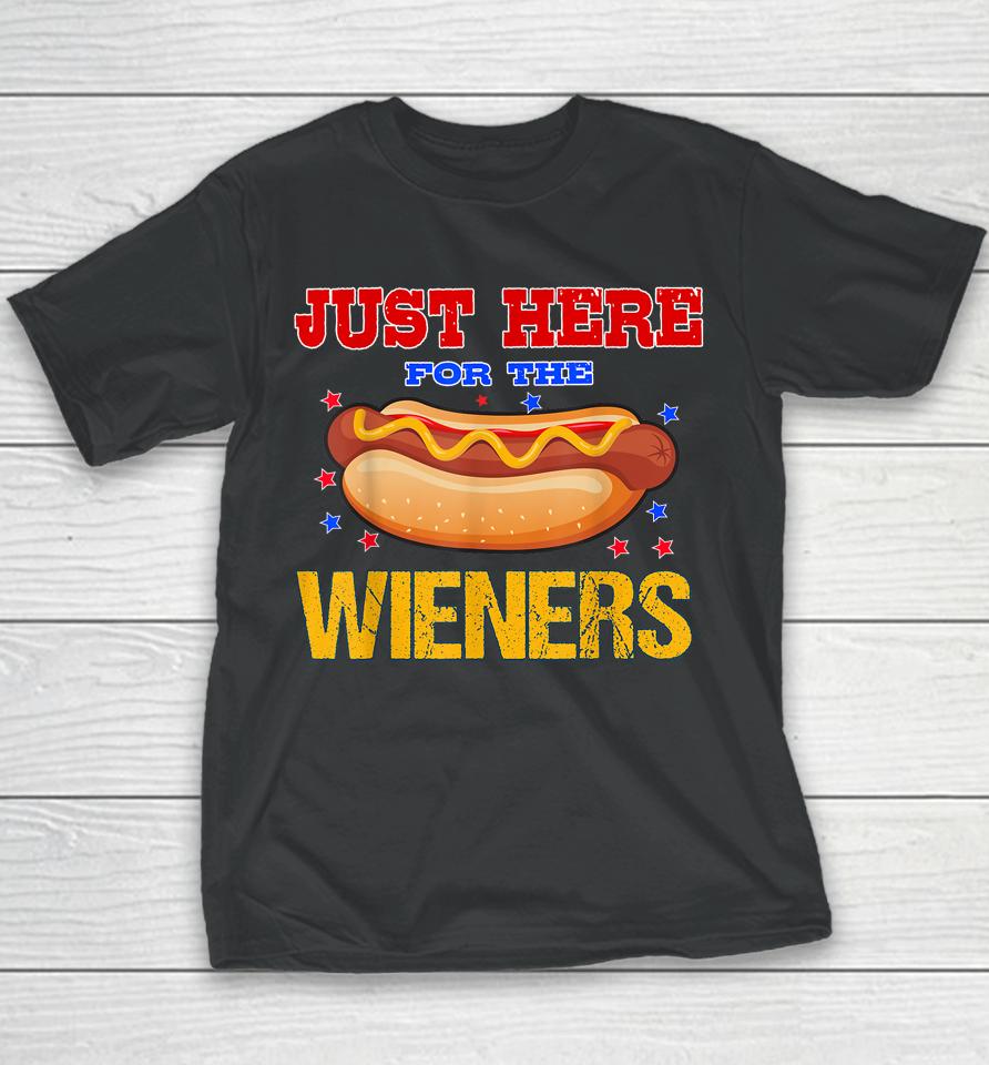 4Th Of July I'm Just Here For The Wieners Youth T-Shirt