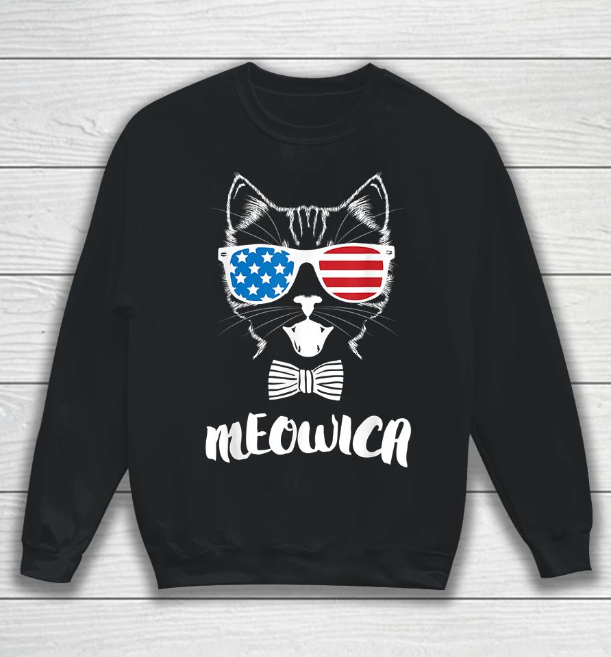 4Th Of July Meowica Kitty Cat Sweatshirt