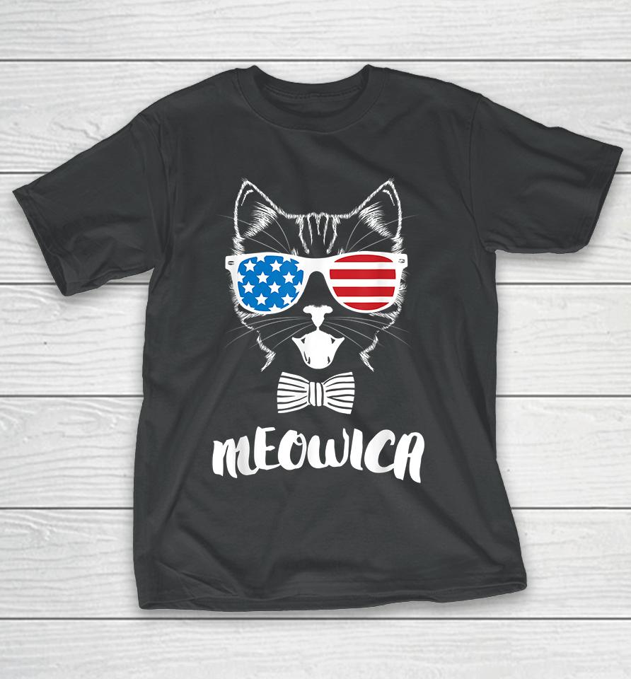 4Th Of July Meowica Kitty Cat T-Shirt