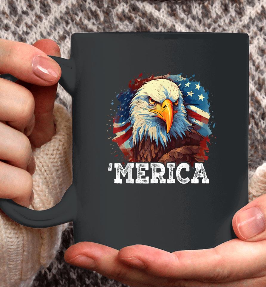 4Th Of July Merica American Bald Eagle Usa Patriotic Flag Coffee Mug