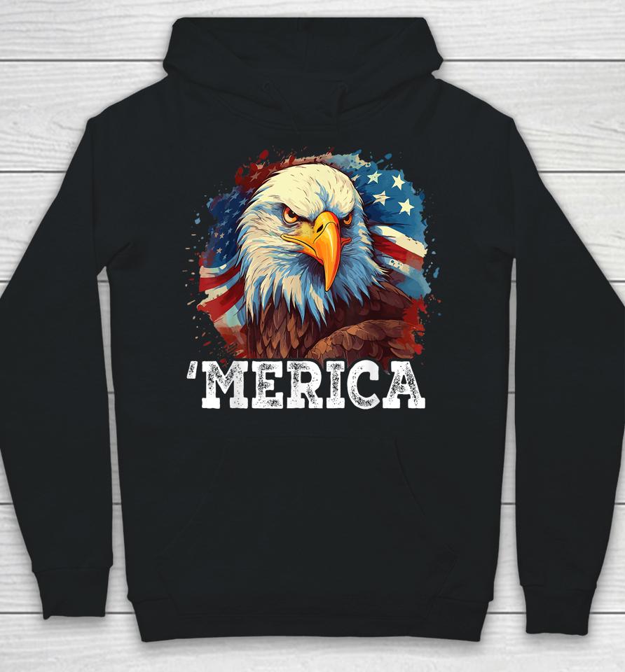 4Th Of July Merica American Bald Eagle Usa Patriotic Flag Hoodie