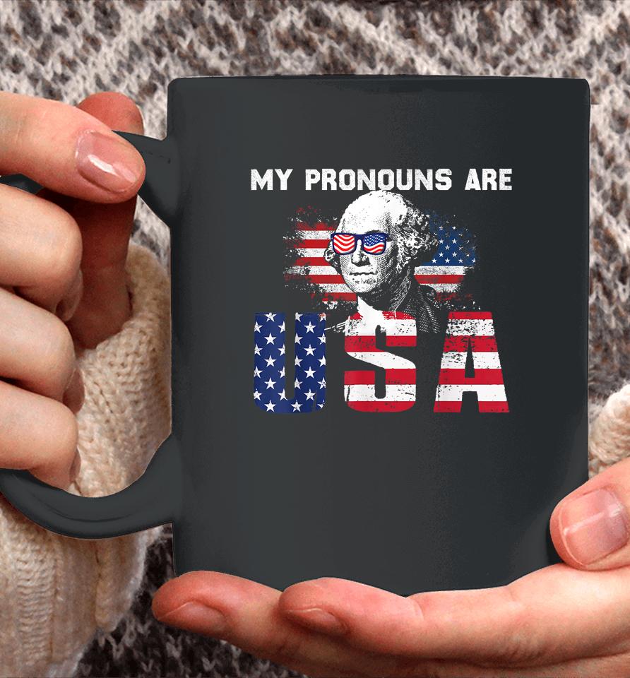 4Th Of July My Pronouns Are Usa Flag Coffee Mug