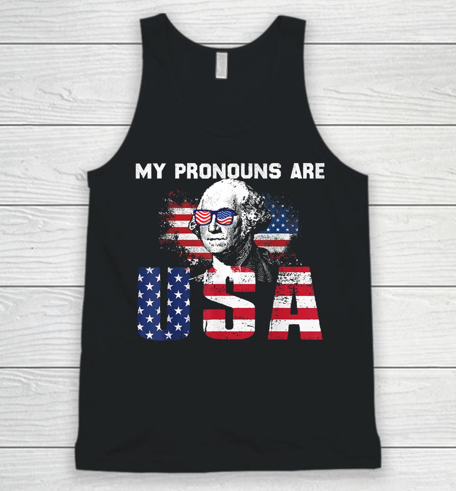 4Th Of July My Pronouns Are Usa Flag Unisex Tank Top