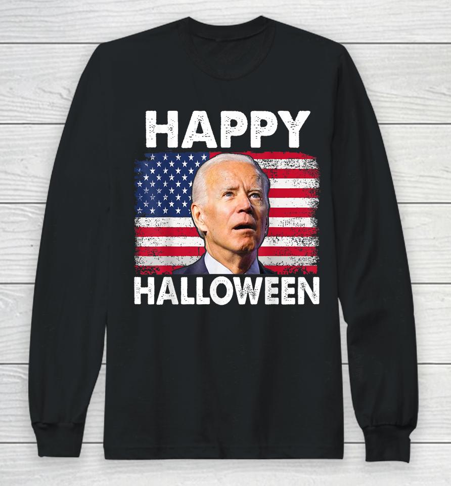 4Th Of July Shirt Happy Halloween Confused 4Th Of July 2023 Long Sleeve T-Shirt