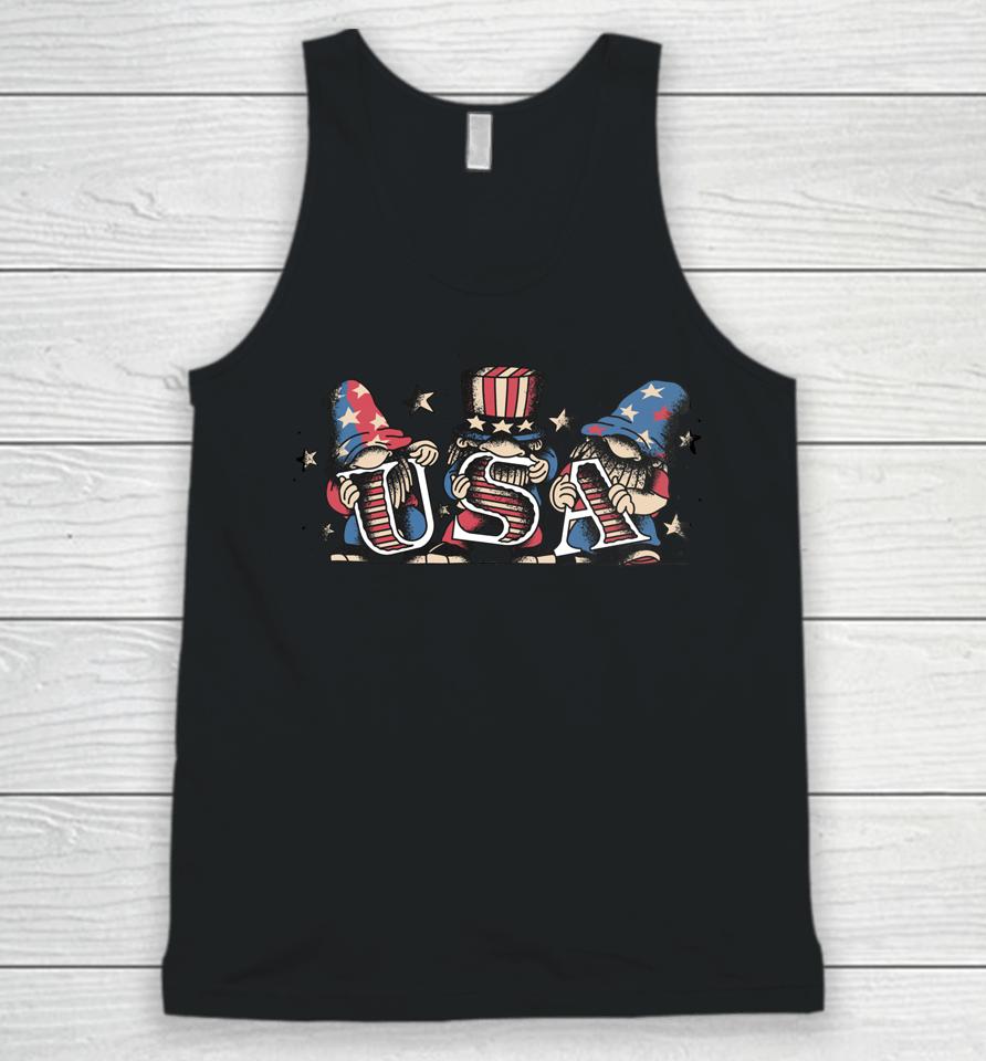 4Th Of July  Women Outfits For Men Patriotic Gnomes Unisex Tank Top