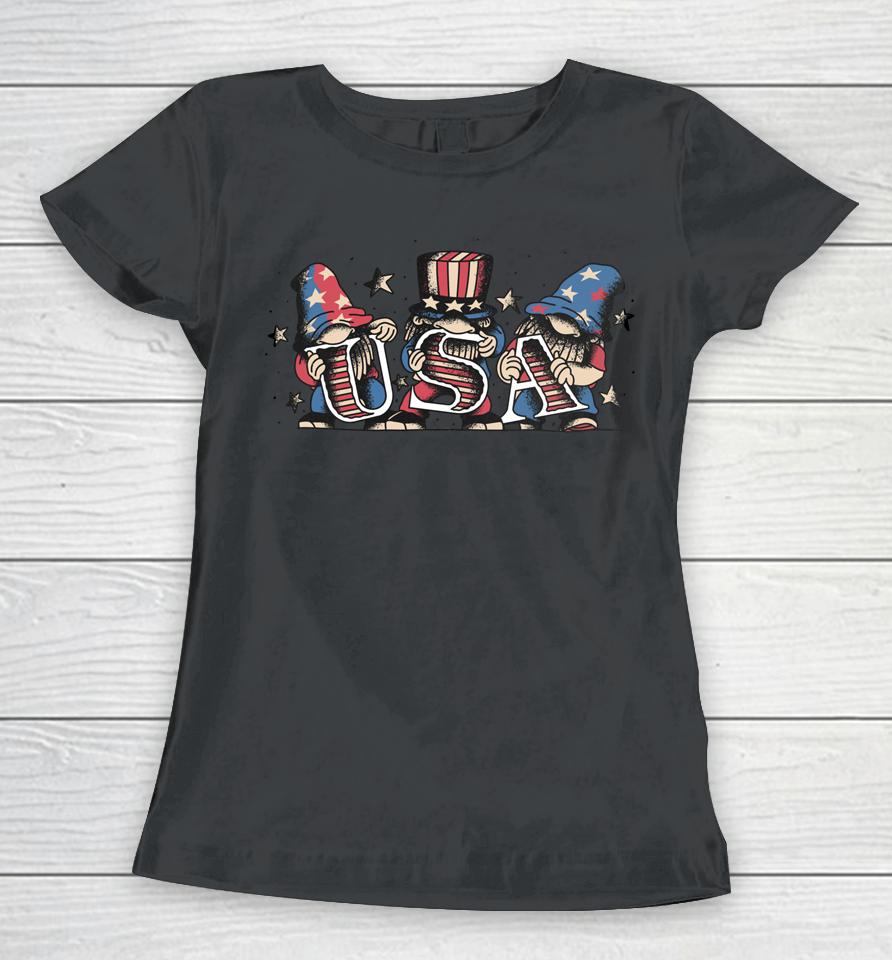 4Th Of July  Women Outfits For Men Patriotic Gnomes Women T-Shirt