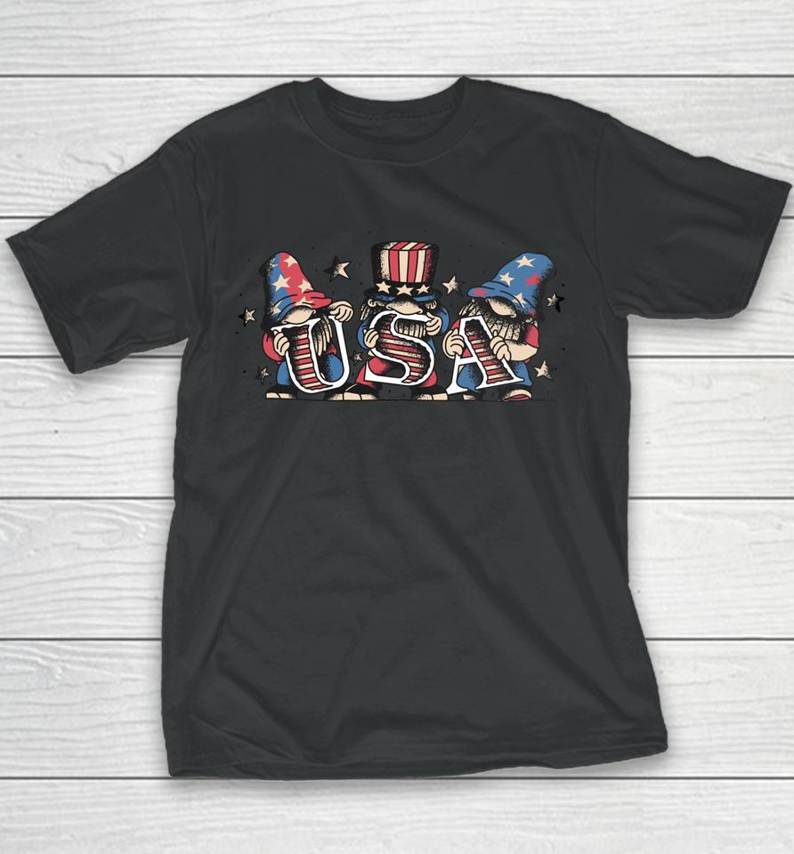 4Th Of July  Women Outfits For Men Patriotic Gnomes Youth T-Shirt