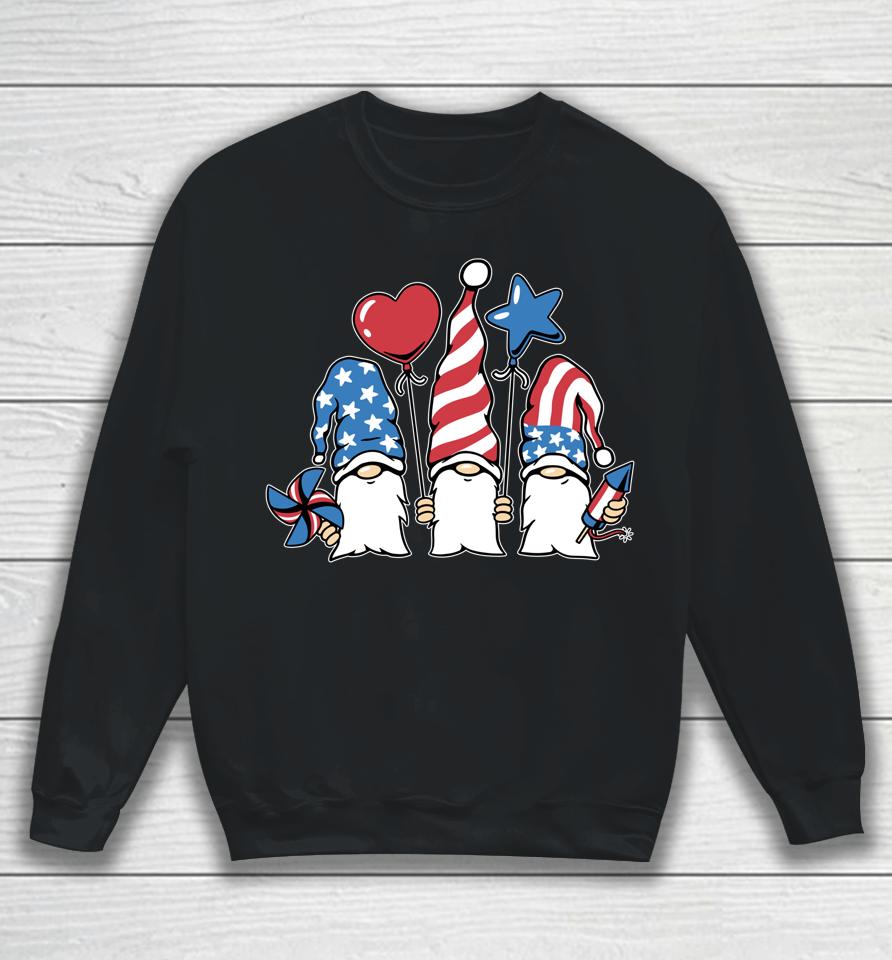 4Th Of July  Women Outfits For Men Patriotic Gnomes Sweatshirt
