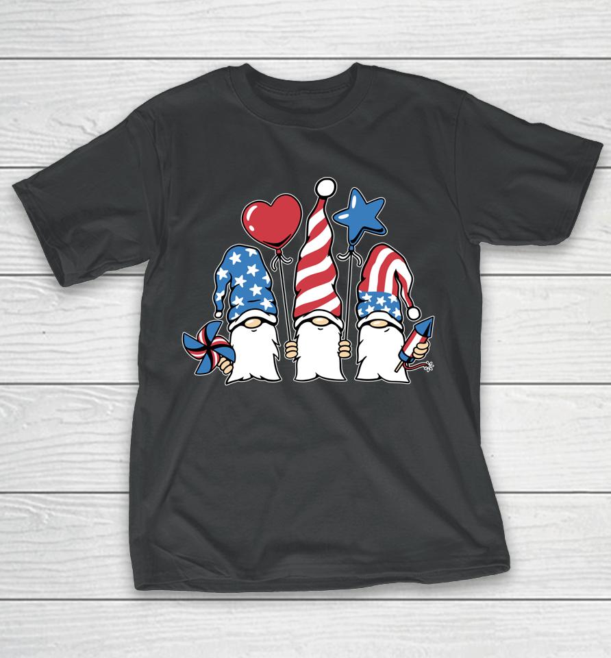 4Th Of July  Women Outfits For Men Patriotic Gnomes T-Shirt