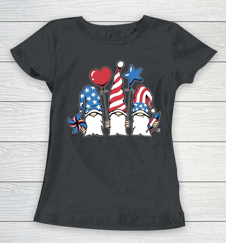 4Th Of July  Women Outfits For Men Patriotic Gnomes Women T-Shirt