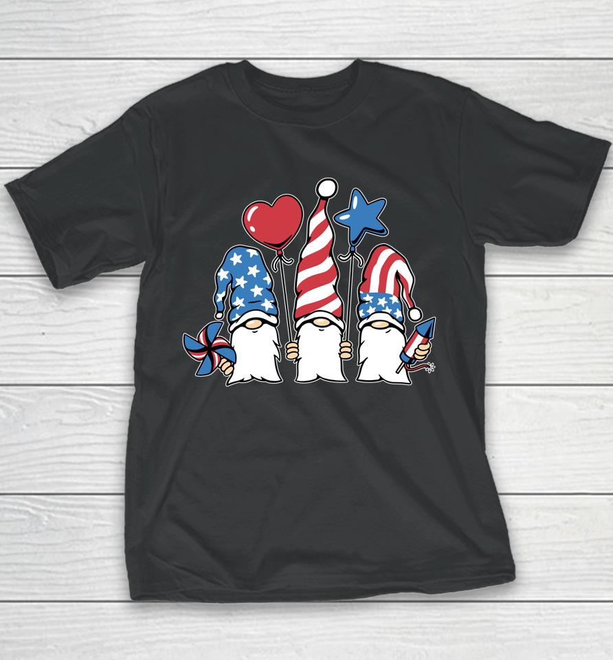 4Th Of July  Women Outfits For Men Patriotic Gnomes Youth T-Shirt