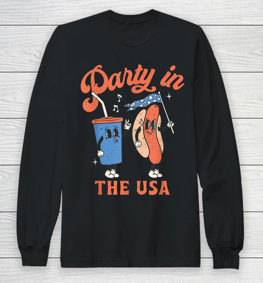 4Th Of July T-Shirt For Hotdog Lover Party In The Usa Long Sleeve T-Shirt