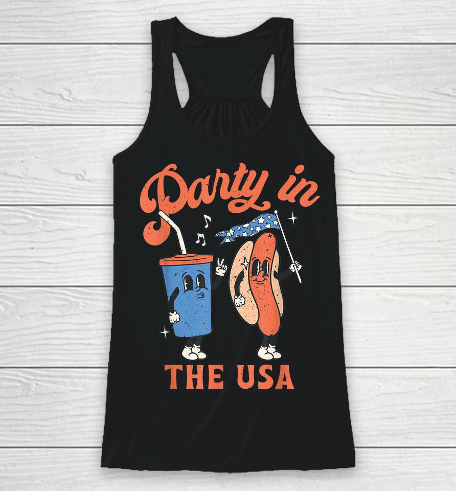 4Th Of July T-Shirt For Hotdog Lover Party In The Usa Racerback Tank