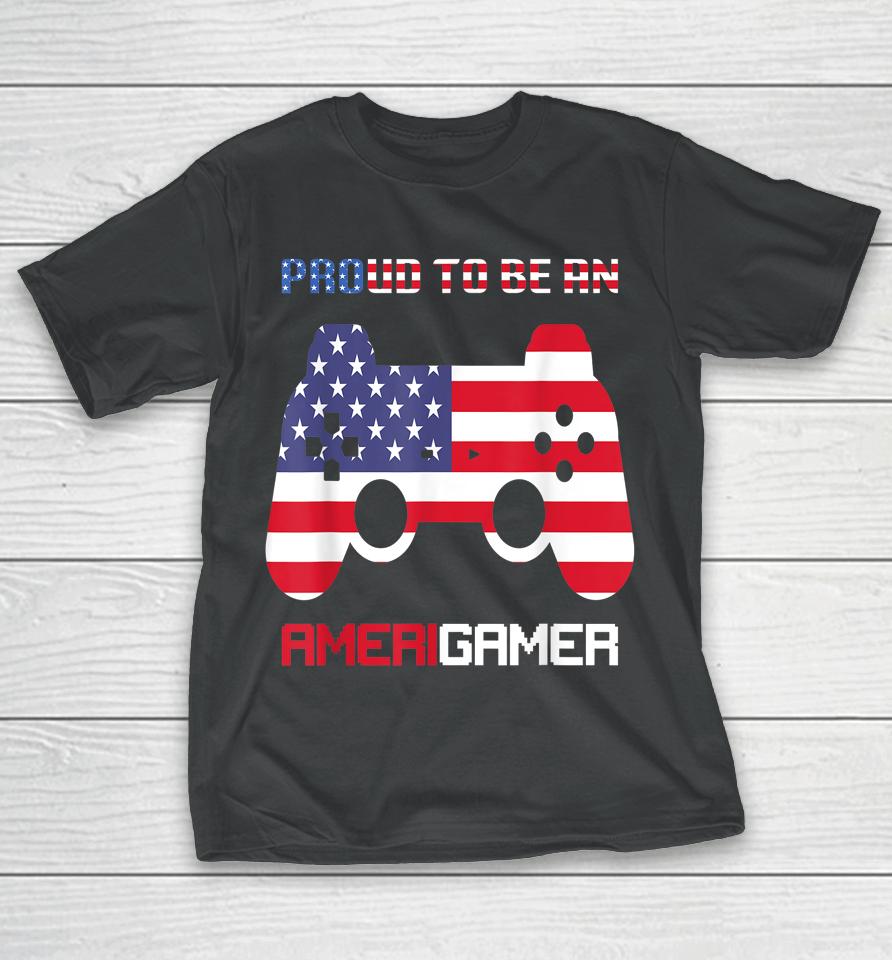 4Th Of July T Shirt Video Game Gamer Kids Boys Men Usa T-Shirt