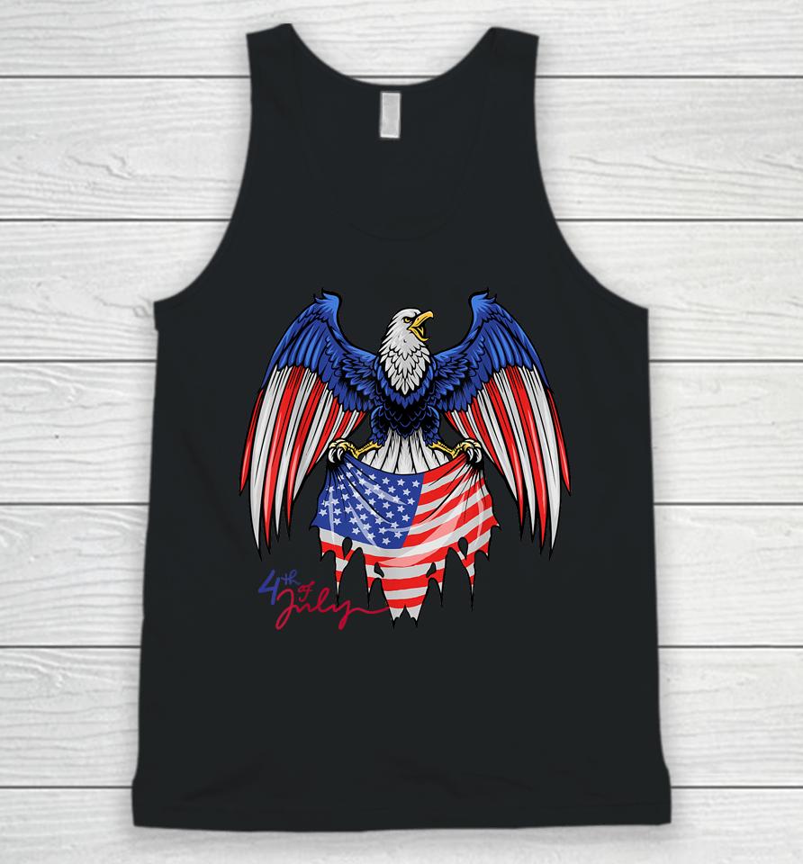 4Th Of July Tshirts - Patriotic  - American Flag Eagle Unisex Tank Top