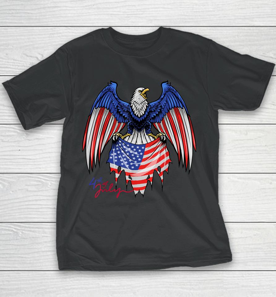 4Th Of July Tshirts - Patriotic  - American Flag Eagle Youth T-Shirt