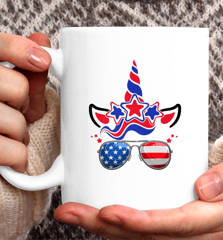 4Th Of July Unicorn American Flag Patriotic Coffee Mug