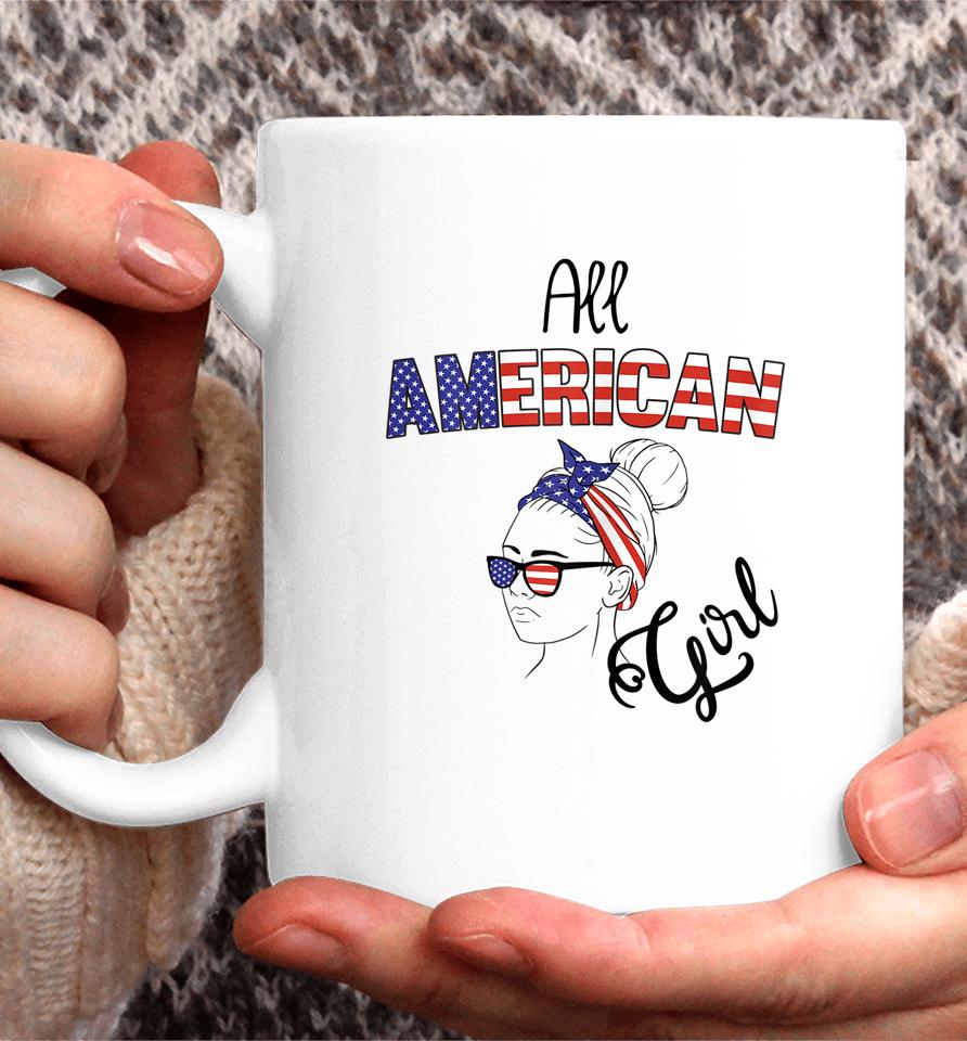 4Th Of July Usa All American Girl Coffee Mug