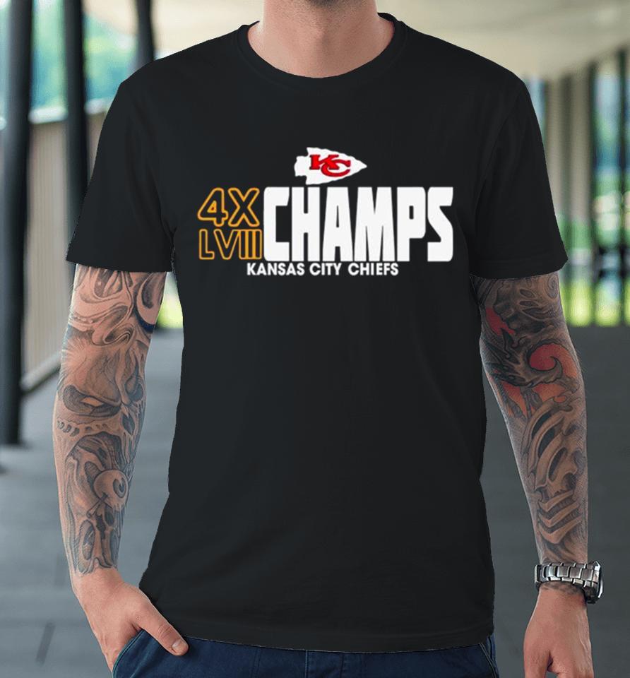 4X Champs Super Bowl Lviii Kansas City Chiefs Premium T-Shirt