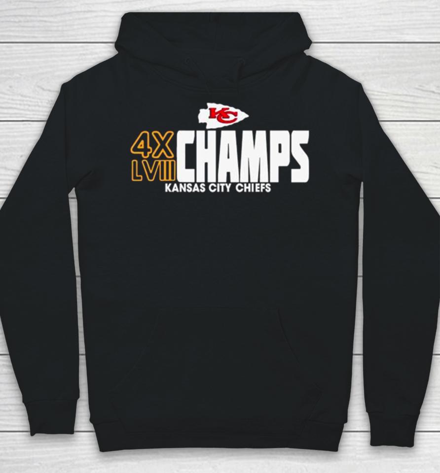 4X Champs Super Bowl Lviii Kansas City Chiefs Hoodie