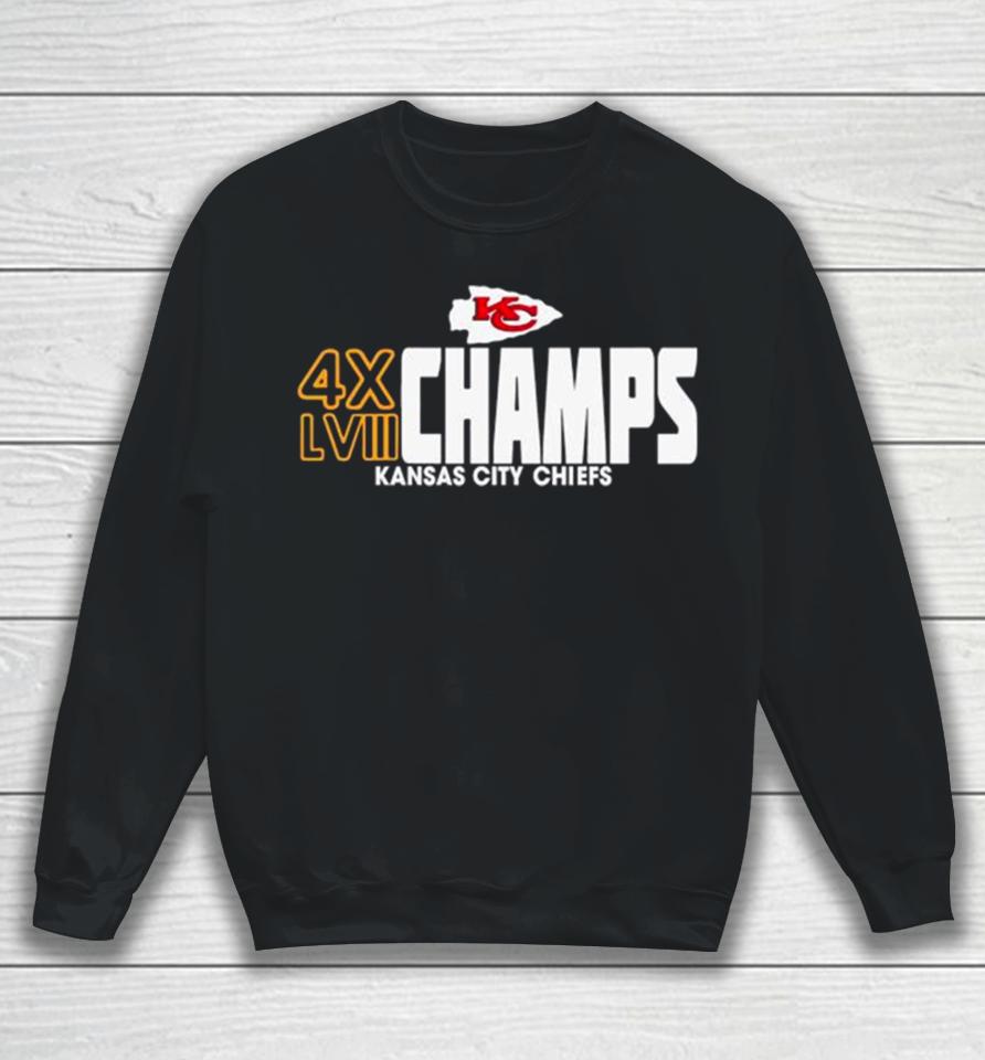 4X Champs Super Bowl Lviii Kansas City Chiefs Sweatshirt