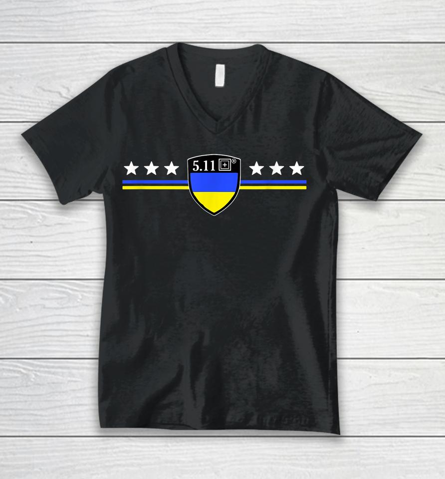 5 11 Ukraine Flag President Zelensky Unisex V-Neck T-Shirt