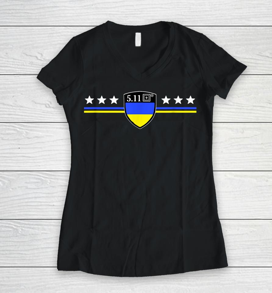 5 11 Ukraine Flag President Zelensky Women V-Neck T-Shirt