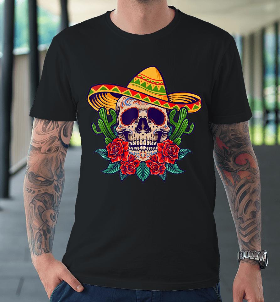 5 De Mayo Mexican Sugar Skull Cinco De Mayo Skull Premium T-Shirt