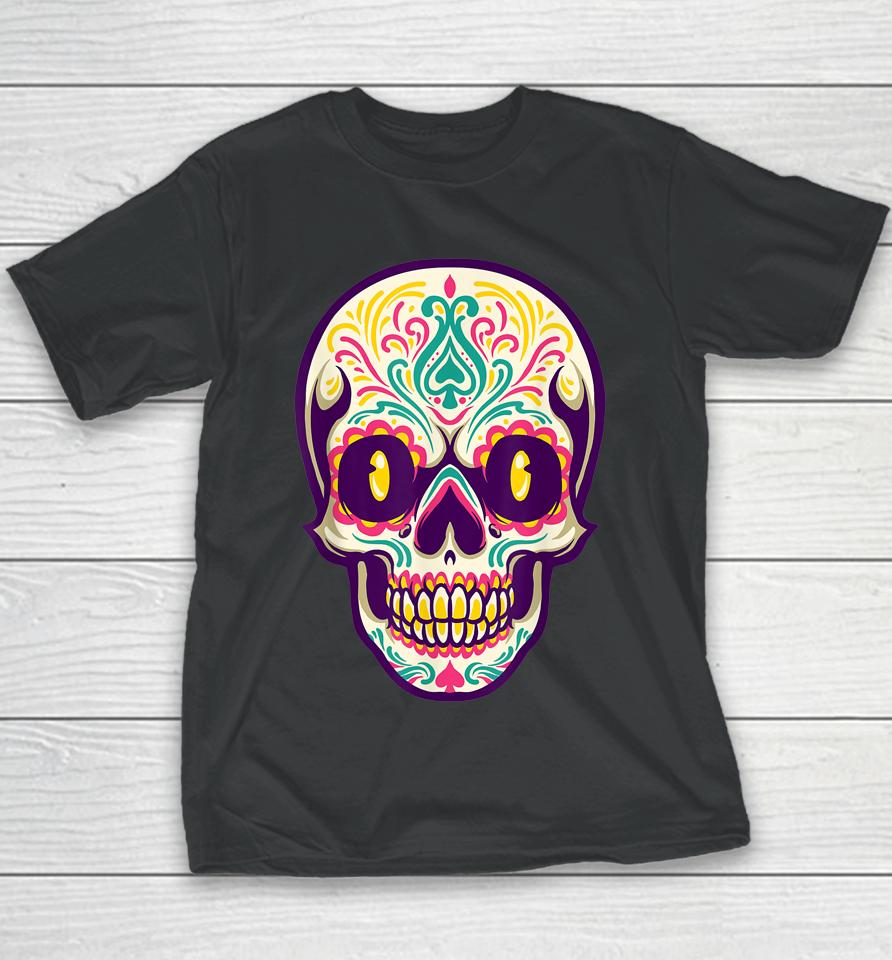 5 De Mayo Mexican Sugar Skull Cinco De Mayo Skull Youth T-Shirt