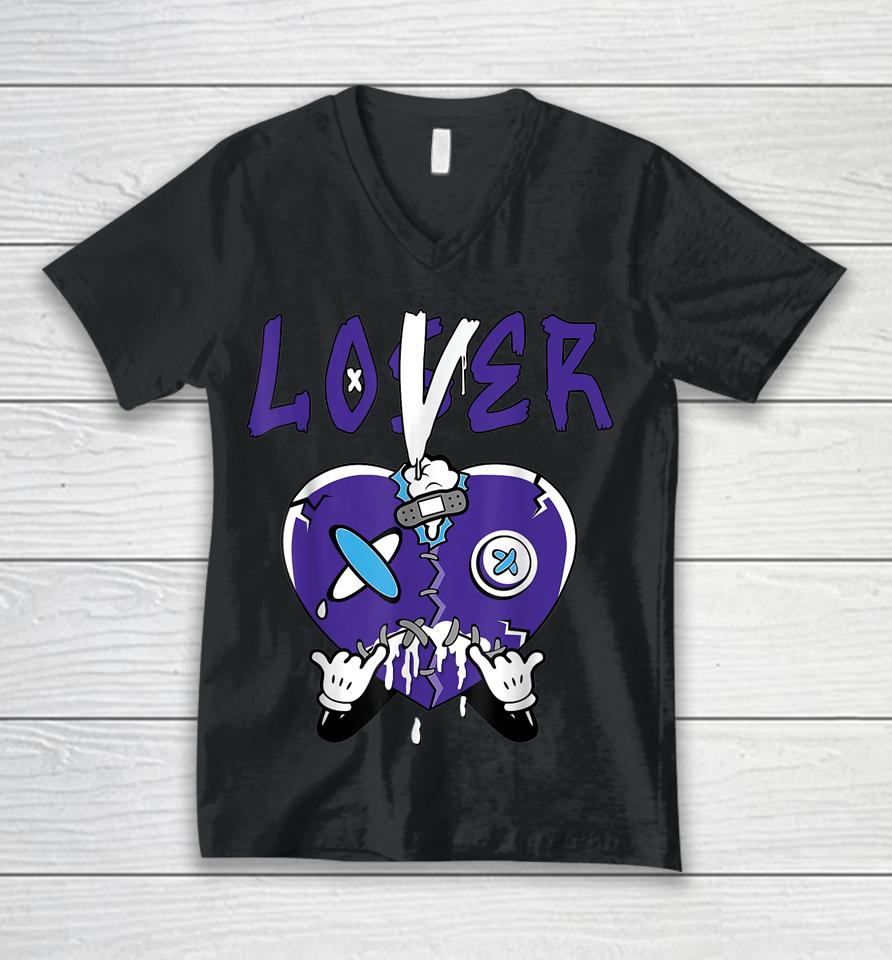 5 Retro Concord Tee Loser Lover Drip Heart Crying Concord 5S Unisex V-Neck T-Shirt