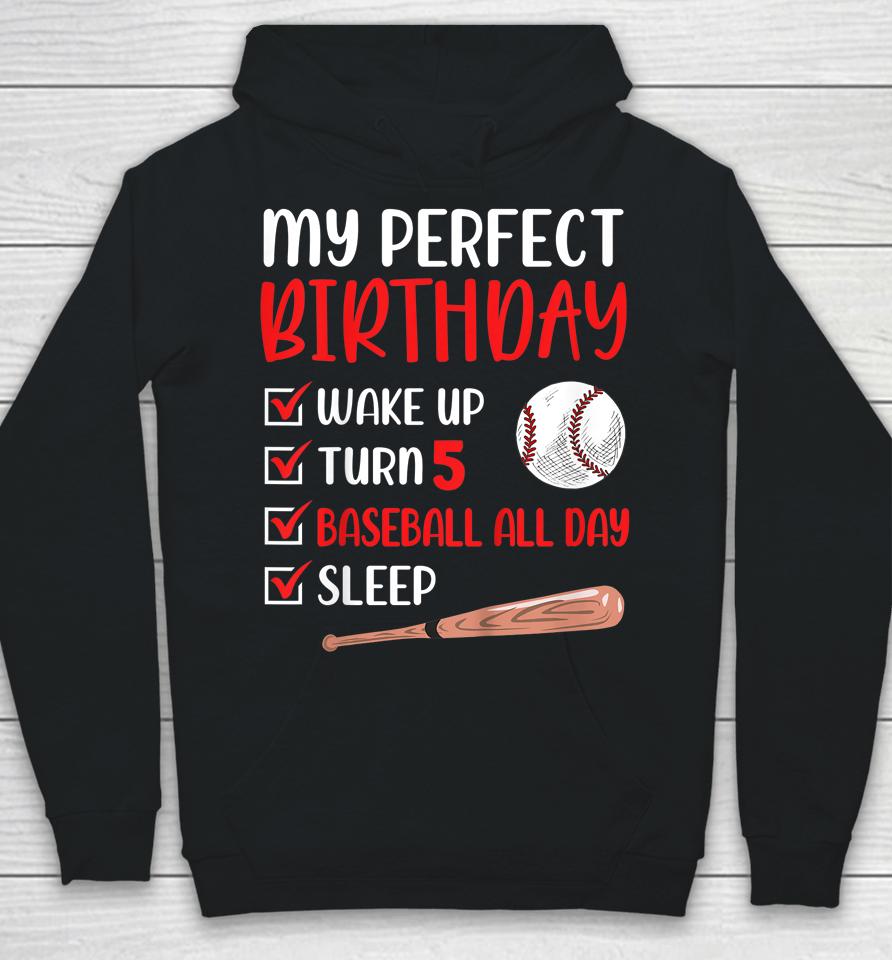 5 Year Old Baseball Birthday Party 5Th Boy Five Player Hoodie